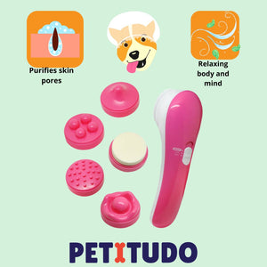 HANDHELD BATTERY-OPEARTED PET MASSAGER. FOR DRY AND WET USE.