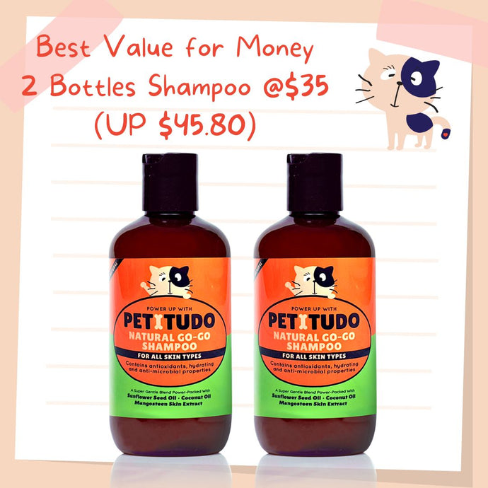 PETITUDO NATURAL GO-GO Cat Shampoo Bundle. 250ml x 2 bottles for $35