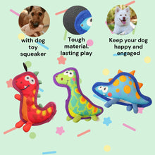 Load image into Gallery viewer, Colourful Animal design Dog Squeaker Toy. Durable Oxford Material. Tough. Dog Toy, Chewing Toy
