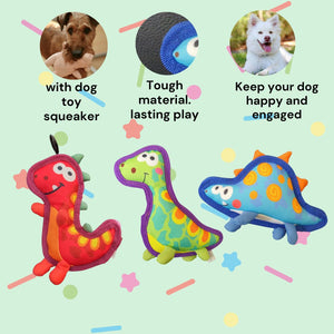 Colourful Animal design Dog Squeaker Toy. Durable Oxford Material. Tough. Dog Toy, Chewing Toy