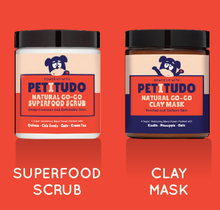 Load image into Gallery viewer, NATURAL GO-GO PET SPA Kit - Superfood Scrub (90G) +  Clay Mask (90G) + PETITUDO Goro Tote Bag