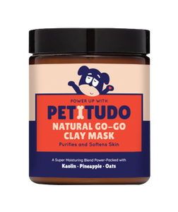 PETITUDO NATURAL GO-GO DOG SPA Kit - Superfood Scrub (90G) +  Clay Mask (90G) + Refilled Bottle Dog Shampoo (For Sensitive Skin) (250ml)