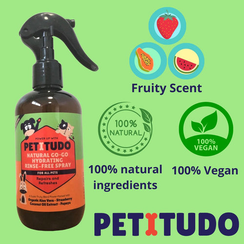 PETITUDO NATURAL GO-GO HYDRATING RINSE-FREE SPRAY 250ml (Suitable for all pets)